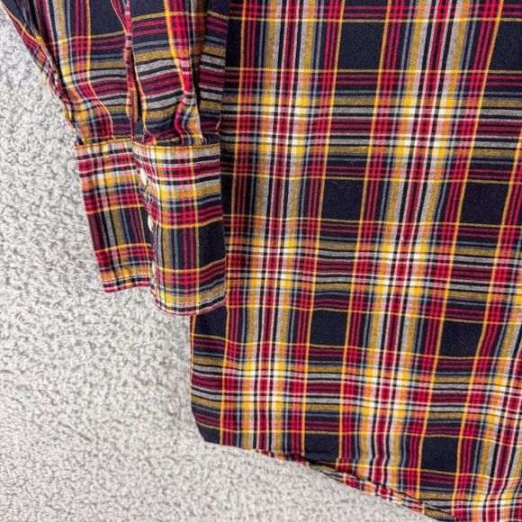 Wrangler Western Shirt Mens XXL Red Black‎ Plaid Cowboy Pearl Snap Farm Ranch - Picture 7 of 13